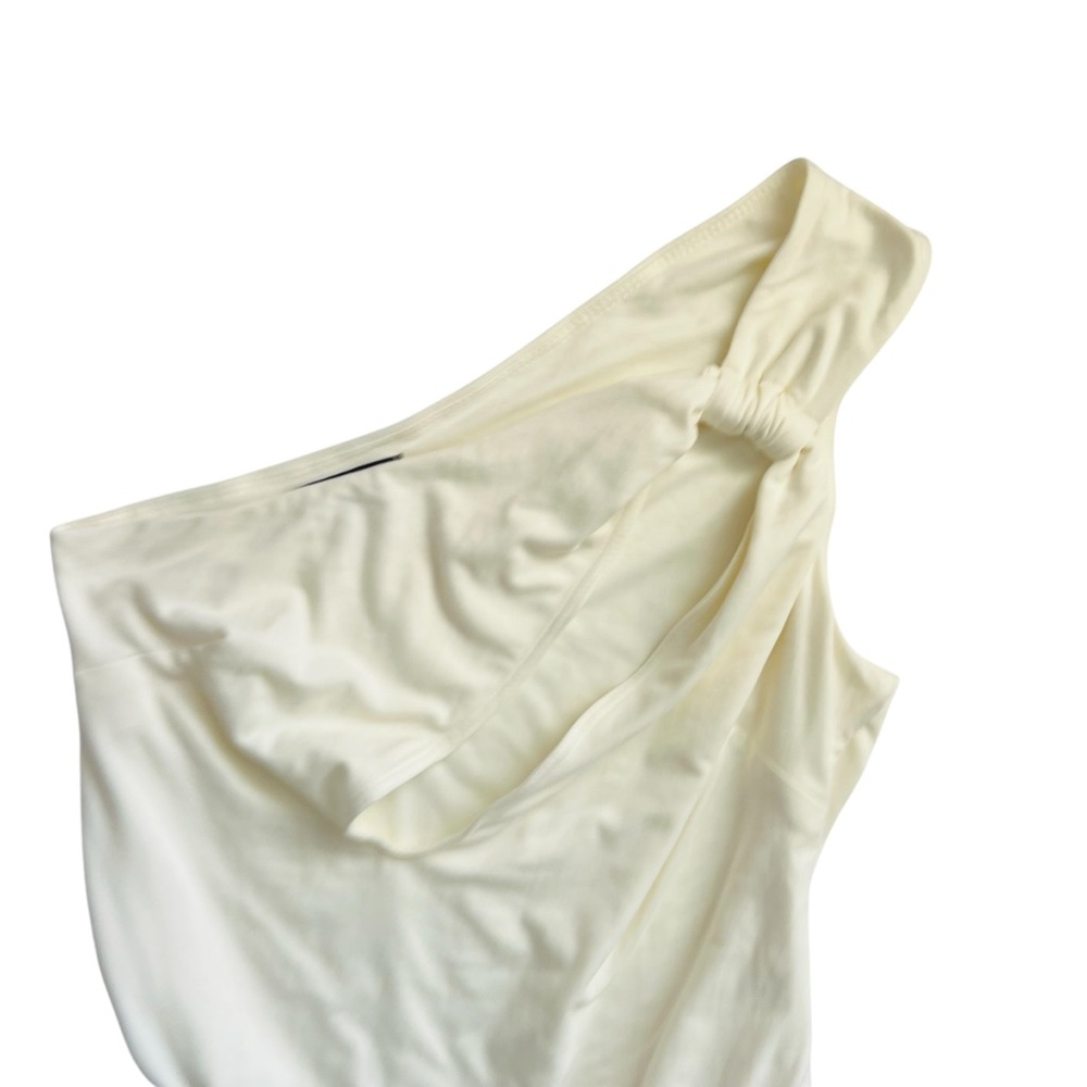 JLUXLABEL Cream One Shoulder Cut Out Bodysuit - Picture 2 of 5